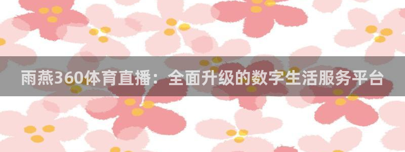雨燕360体育直播：全面升级的数字生活服务平台