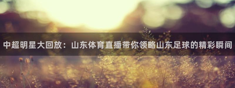 中超明星大回放：山东体育直播带你领略山东足球的精彩瞬间